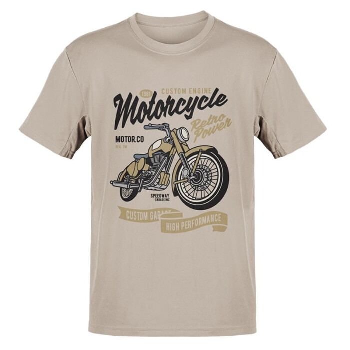 T-shirt Heren Retro Power Motorcycle