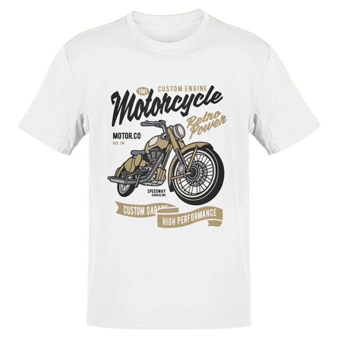 T-shirt Heren Retro Power Motorcycle