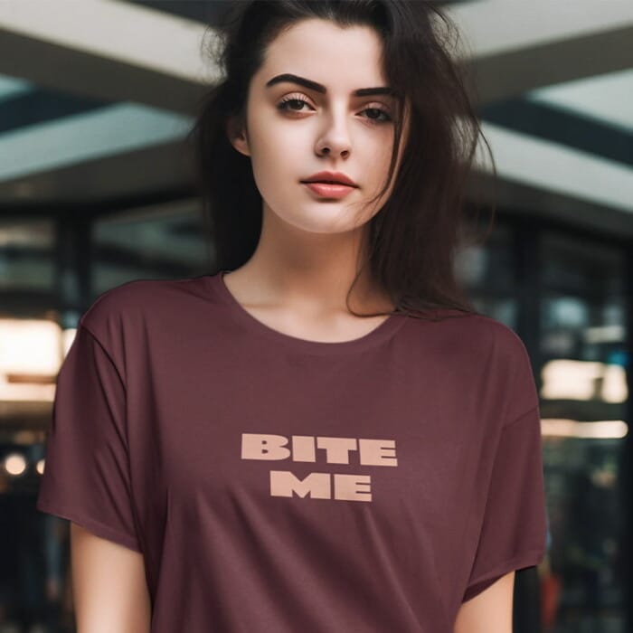 T-shirt Dames Bite Me