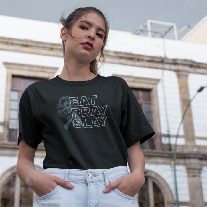 T-shirt Dames Eat Pray Slay