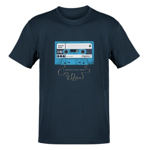 T-Shirt Heren Cassette Audio Tape Lichtstadkunst