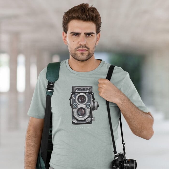 T-Shirt Heren Folierex camera Lichtstadkunst