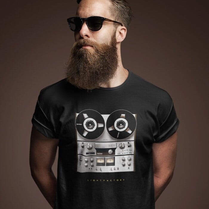 T-Shirt Heren Tape recorder factory Lichtstadkunst