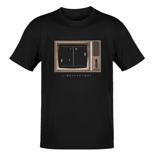 T-Shirt Heren Television Pong Lichtstadkunst