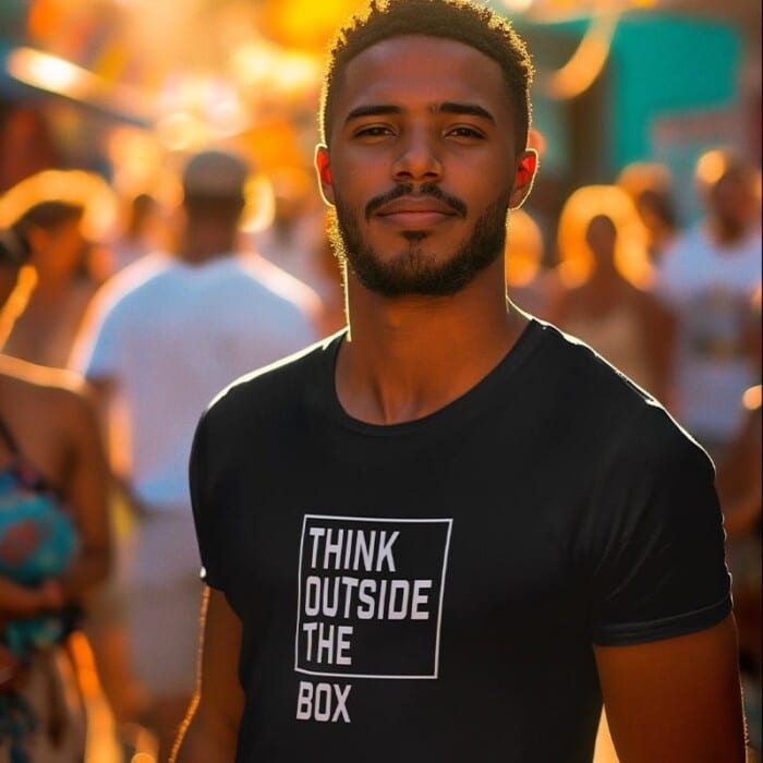T-shirt Heren Think Outside The Box