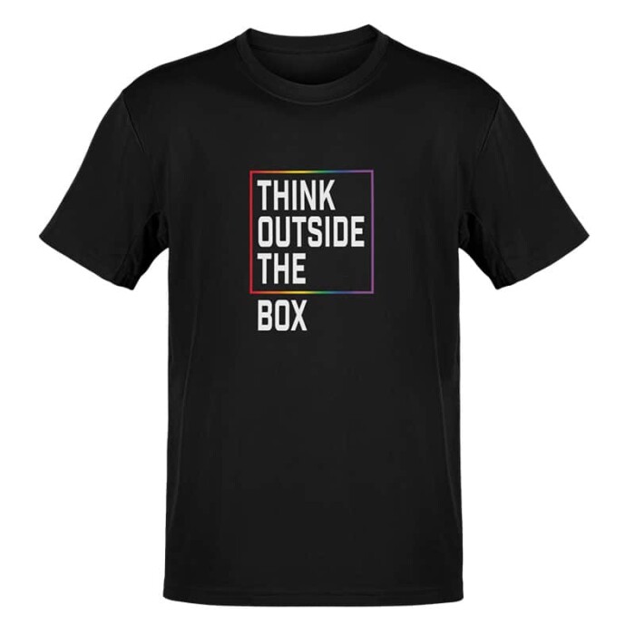 T-shirt Heren Think Outside The Box - Rainbow