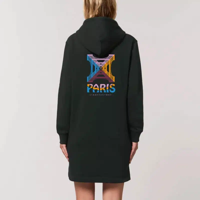 Hoodie dress Dames Paris Paris Lichtstadkunst