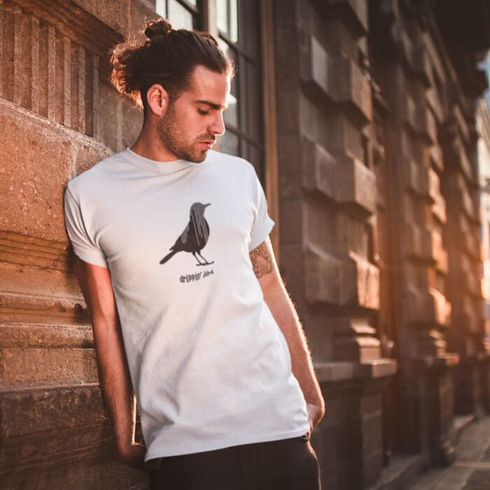 T-Shirt Heren Dripping bird by Hans de Jonghe