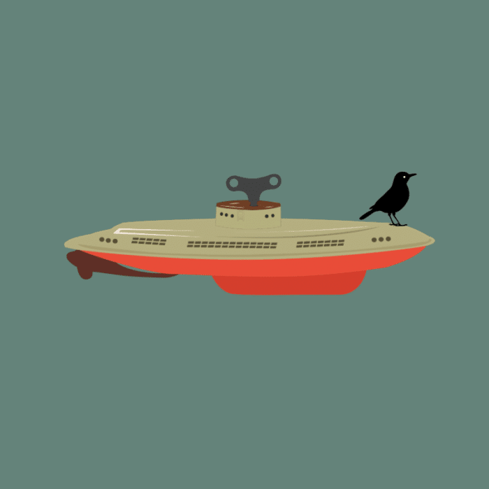 T-Shirt Heren Submarine Blackbird by Hans de Jonghe