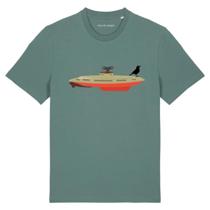 T-Shirt Heren Submarine Blackbird by Hans de Jonghe