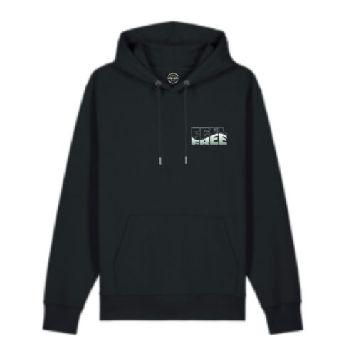 Hoodie Feel Free black-Green