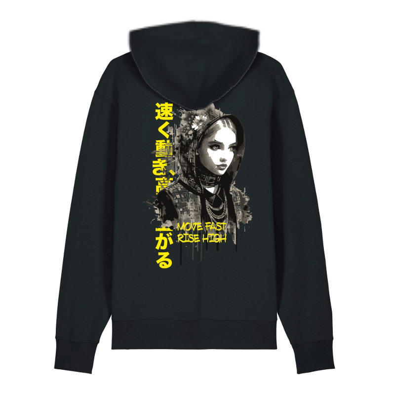 Hoodie Move Fast Rise High yellow