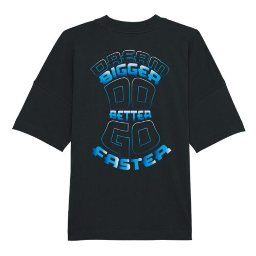 Oversized T-shirt Dream Big Black-Blue