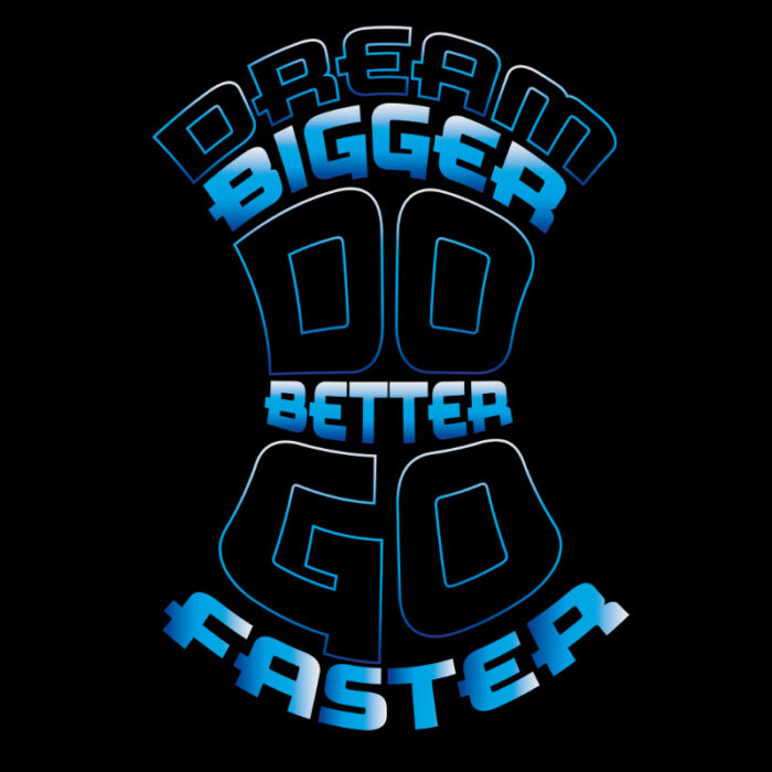 Oversized T-shirt Dream Big Black-Blue