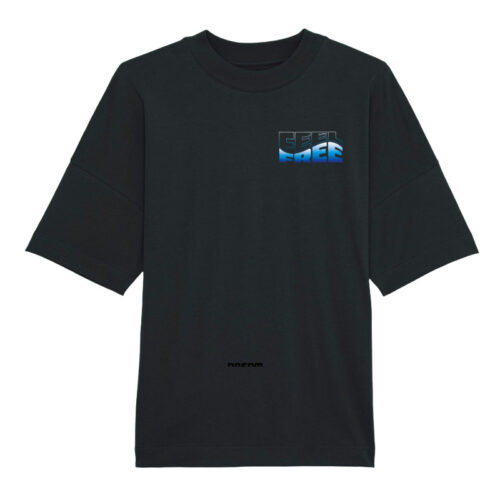 Oversized T-shirt Feel Free Black-Blue