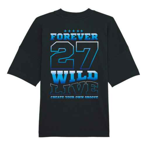 Oversized T-shirt Forever 27 Black-Blue