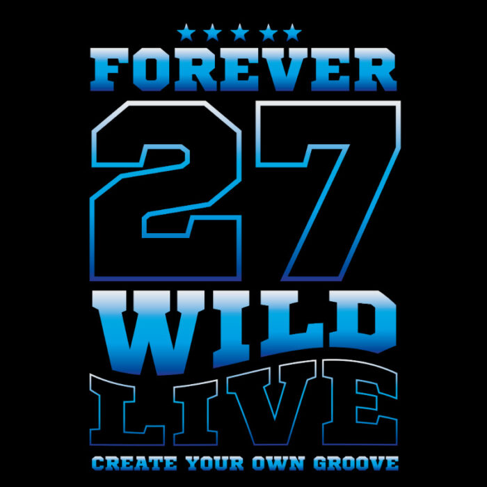 Oversized T-shirt Forever 27 Black-Blue