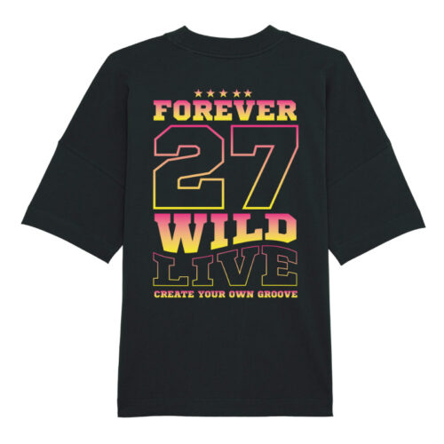 Oversized T-shirt Forever 27 Black-Multi