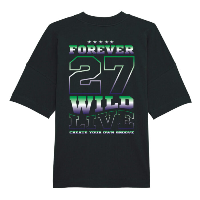 Oversized T-shirt Forever 27 Black-Green