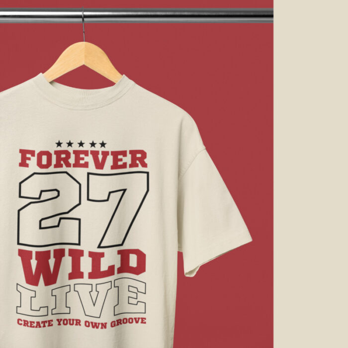 Oversized T-shirt Forever 27 Natural Raw