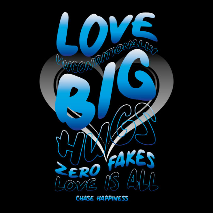 Oversized T-shirt Love Unconditionally Black-Blue