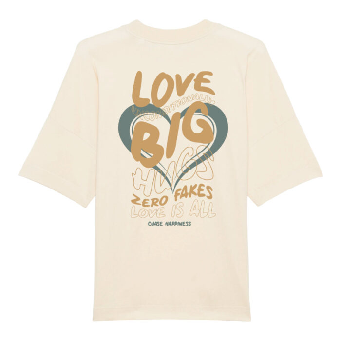 Oversized T-shirt Love Unconditionally Natural Raw