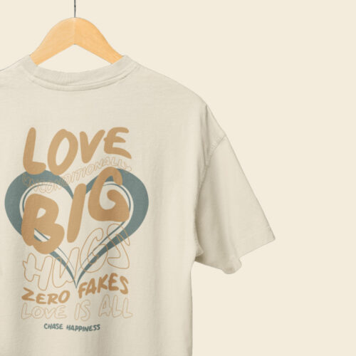 Oversized T-shirt Love Unconditionally Natural Raw