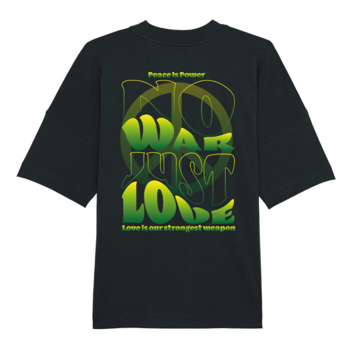 Oversized T-shirt No War Black-Green