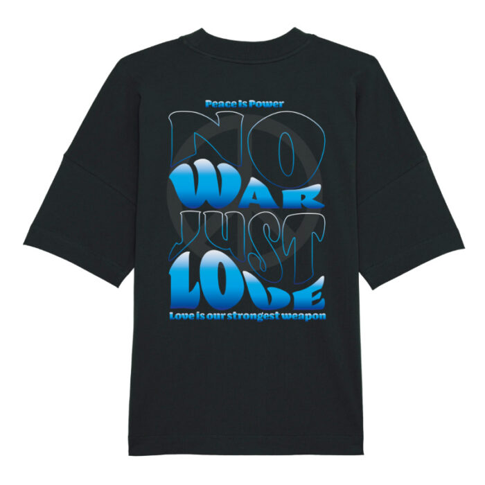 Oversized T-shirt No War Black-Blue