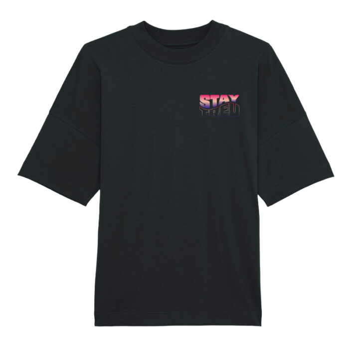 Oversized T-shirt Stay Treu Black-Pink