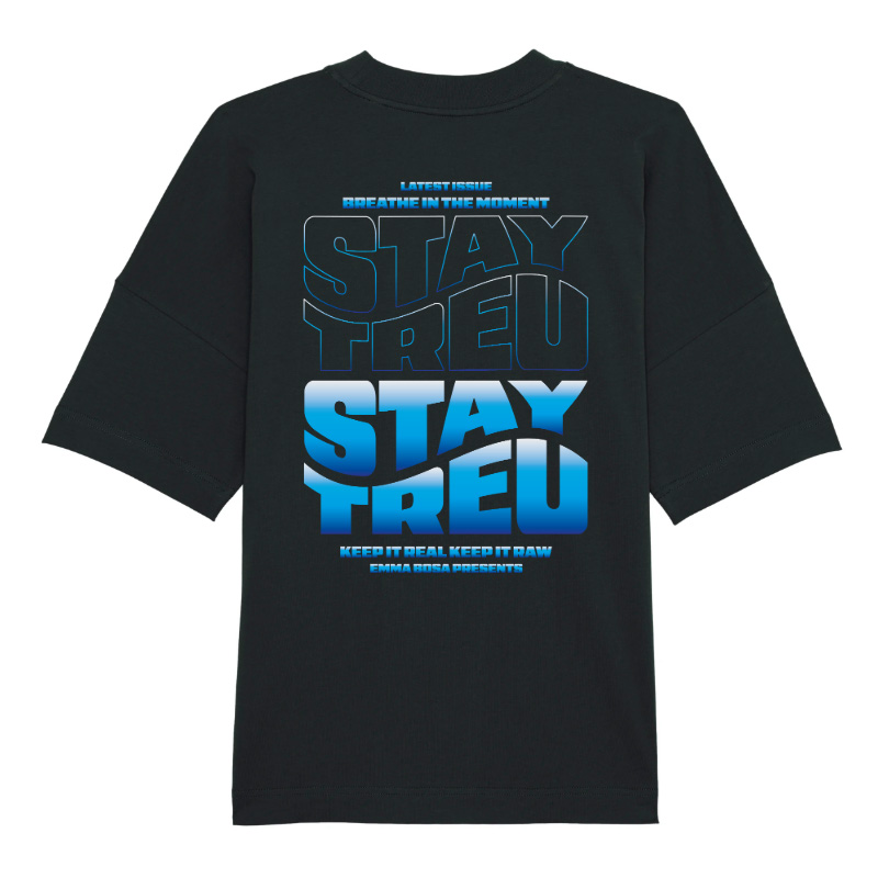 Oversized T-shirt Stay Treu Black-Blue