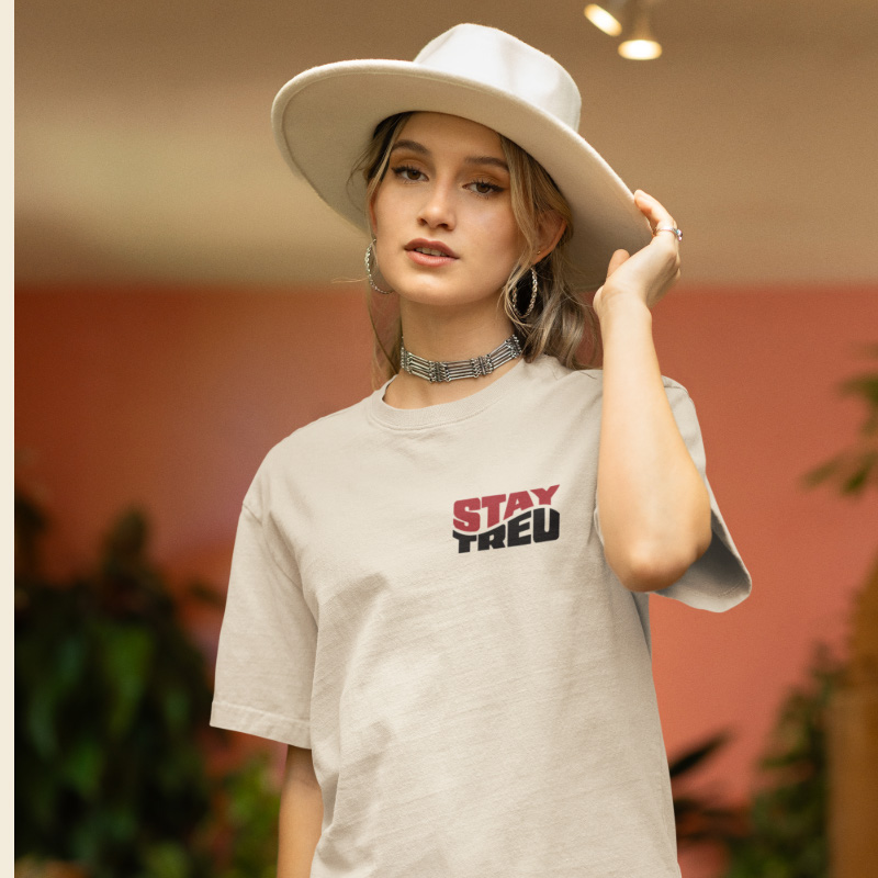 Oversized T-shirt Stay Treu Natural Raw