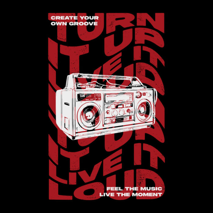 Turn it up Live it loud Black-Red