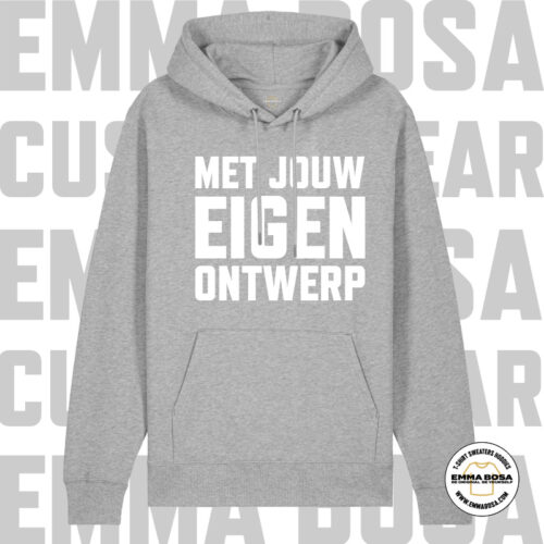 Hoodie Uni Eigen Ontwerp Grijs