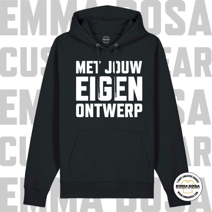 Hoodie Uni eigen ontwerp zwart