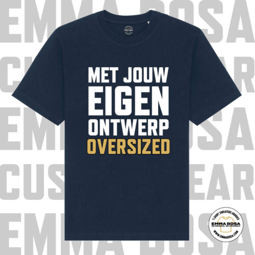 Oversized T-Shirt Eigen Ontwerp French Navy