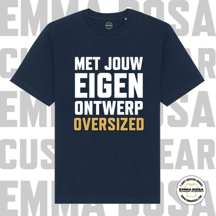 Oversized T-Shirt Eigen Ontwerp French Navy