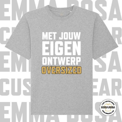 Oversized T-Shirt Eigen Ontwerp Grijs