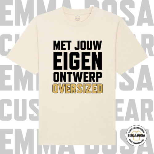 Oversized T-Shirt Eigen Ontwerp Natural Raw