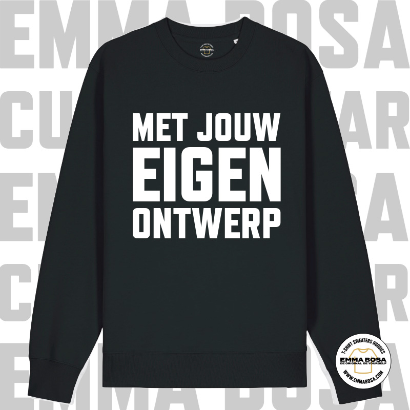 Sweatshirt Uni Eigen Ontwerp Zwart