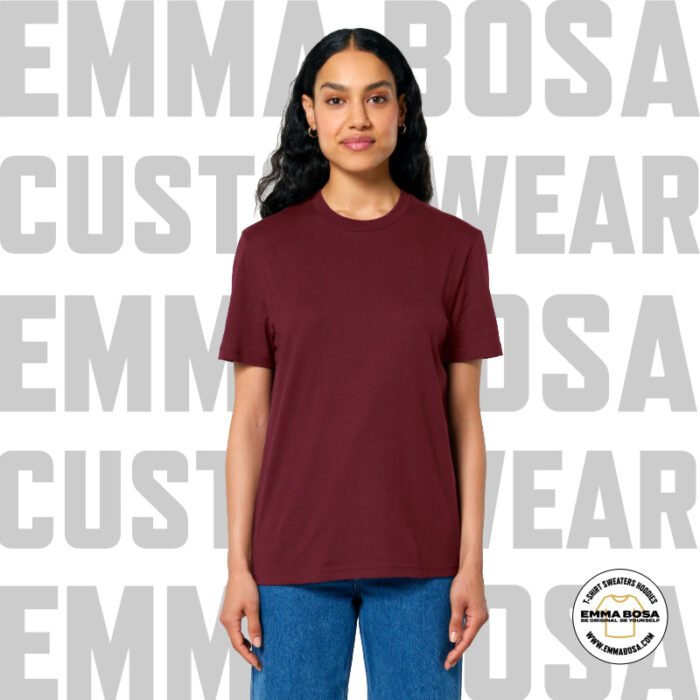 T-Shirt Uni Eigen Ontwerp Burgundy