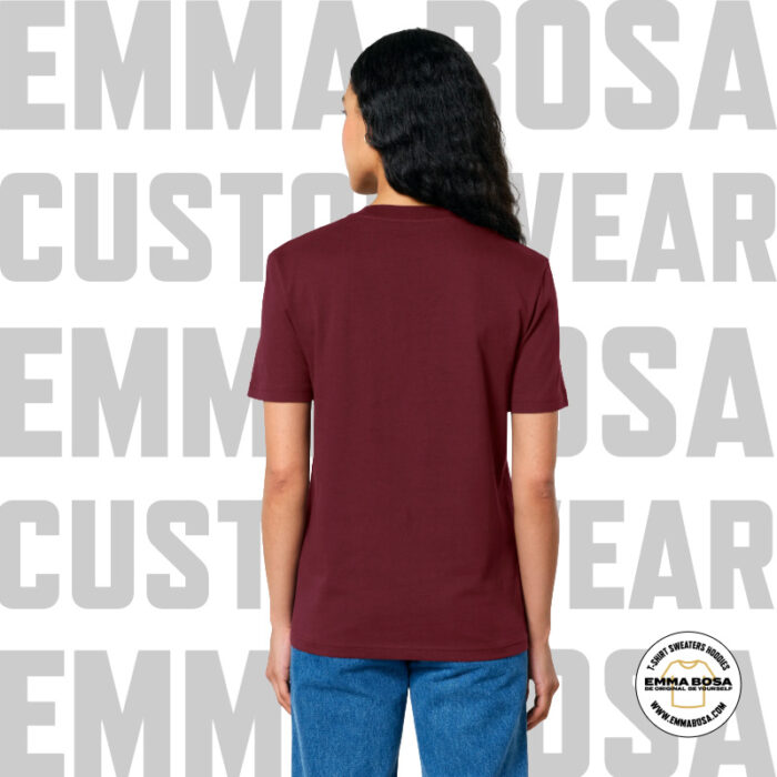 T-Shirt Uni Eigen Ontwerp Burgundy