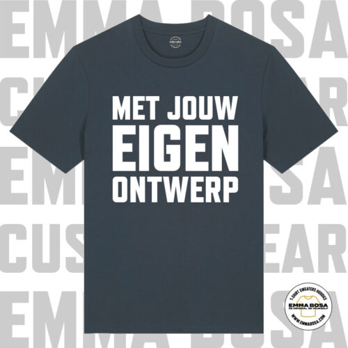 T-Shirt Uni Eigen Ontwerp India Ink Grey