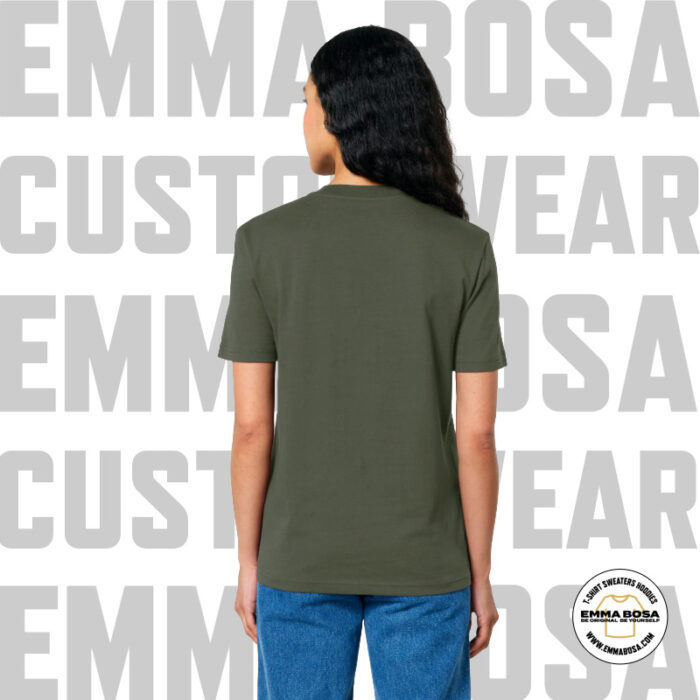 T-Shirt Uni Eigen Ontwerp Khaki