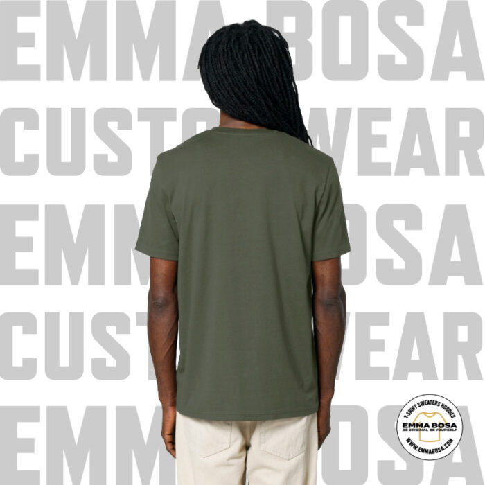 T-Shirt Uni Eigen Ontwerp Khaki