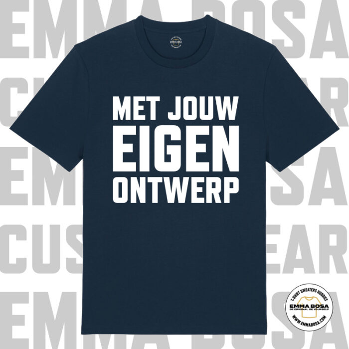 T-Shirt Uni eigen Ontwerp French Navy