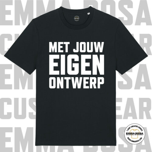 T-Shirt Uni eigen bedrukking zwart